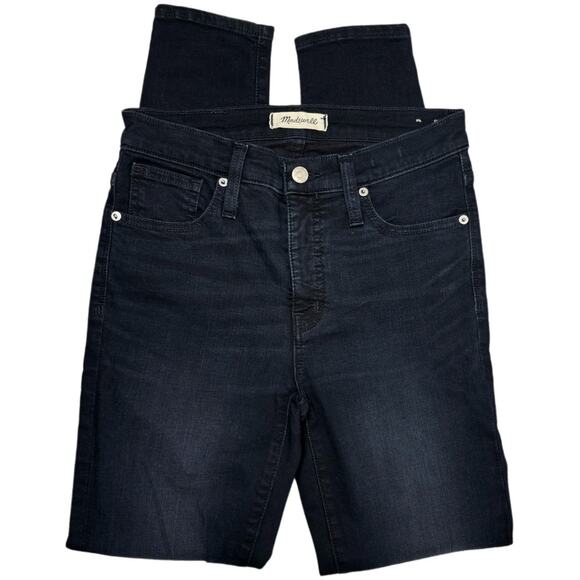 Madewell Jeans Women's Size 26 9” High Rise Skinny In Cold Blue dark Wash - Picture 6 of 16